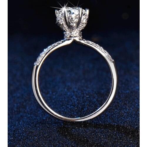 Frozen queen Style Ring for Women ，925 Silver Ring Natural Moissanite with Diamond ，Jewelry Simple style Anniversary Ring