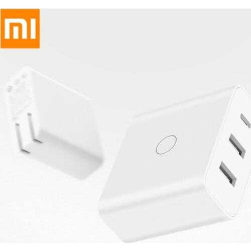 Original Xiaomi Mijia USB Charger 65W Fast Charge Quick Charge Type-C Port 3 Output Adapter Fast Charger for Xiaomi 8 iphone X