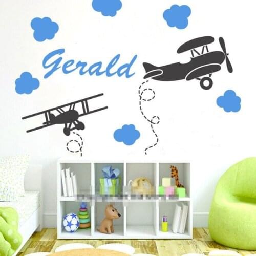Custom Personalized Name Air Cloud Wall Sticker For Children Room Art Decoration Nursery Room Home Decorative Wall Mural Y-606