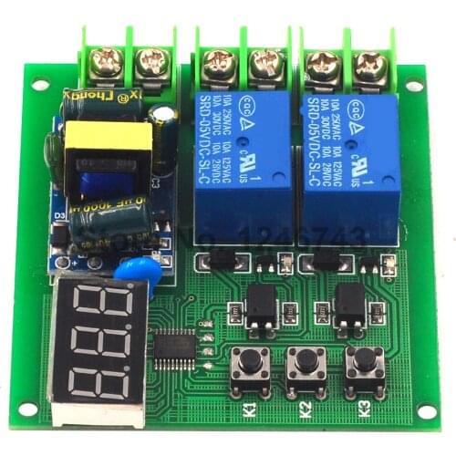 220V Dual Relay Control Board Delay Switch Module Two Outputs Programming