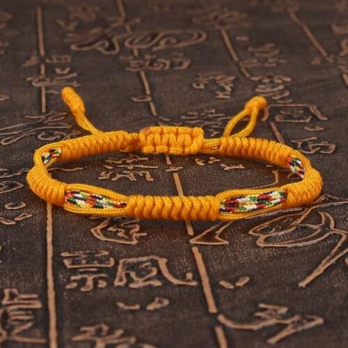 Unisex Handmade Braided Adjustable Tibetan Buddhist Colorful Thread Lucky Rope Bracelet Men Women Bracelet Bring Luck Jewelry