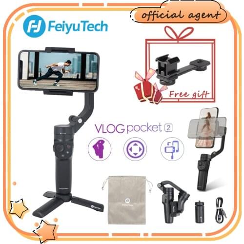 FeiyuTech Vlog Pocket 2 MINI Smartphone Handheld Gimbal Stabilizer selfie stick for iPhone 11 XS XR iphone 8 7, HUAWEI P30 pro