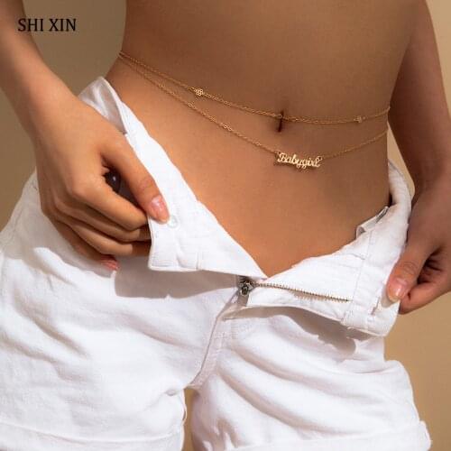 SHIXIN Womens Belts Fashion Belly Chain Wedding Belt Lanyards on the Waist Jewelry Dress Accessories Waist Chain Female Gift