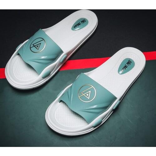 Summer Fashion Designer Slides Men Non-slip Bathroom Slippers Home Slip on Comfortable Massage Slippers Shoes Zapatillas Hombre