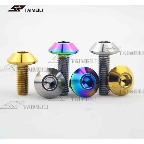 TAIMEILI Titanium alloy umbrella head screw GR5 inner six corner wrench head M6x15mm M6x20mm motorcycle case screw