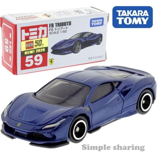 Takara Tomy Tomica No.59 F8 Ferrari Tributo Scale 1 : 62 (Box) Mini Car Hot Pop Kids Toys Motor Vehicle Diecast Metal Model