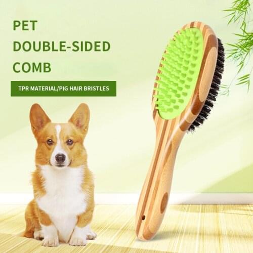 Pet Supplies Dogs Double-sided Comb Pig Hair Brush Airbag Massage Comb Clean Grooming Floating Hair Comb Pet Hair Remover