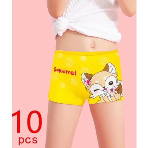 10 Pieces/lot Design Childrens Girls Panties Cotton Soft Pretty Cartoon Child Underwear for Girls Kids Boxer Panties Breathable