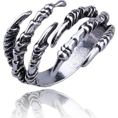 Retro Punk Opening Resizable Dragon Claw Rings Steampunk Hip Hop Personality Finger Jewelry Men Women Halloween Rings