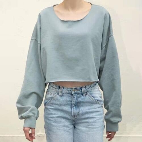 UNUTH Girls Oversize Wide Sweatshirts 2021 Summer Fashion Ladies Vintage Cotton Sweatshirt Joggers Loose Top Women Chic