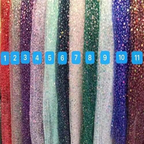 Spring Summer Mesh Bottom Bright zhu pian xiu hua mian liao Womens Childrens Clothing Wedding Dress Embroidered Fabric