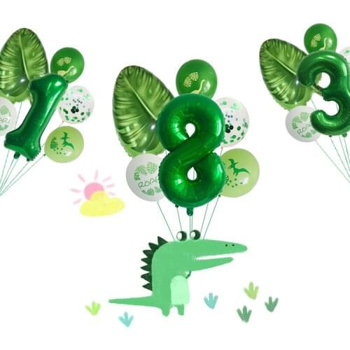 6pcs/lot 12/32inch Dino Birthday Balloons Dinosaur Jungle Wild Animal Party ROAR Latex Balloons Kids Birthday Party Air Balloon