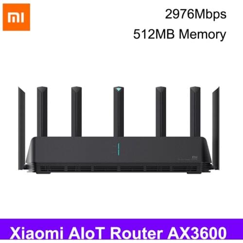 Xiaomi AIoT Router AX3600 Gigabit Wifi 6 5G Wifi6 512Mb Dual Band 2976Mbs Gigabit AIoT 6 x Antennas Signal Amplifier Easy Setup
