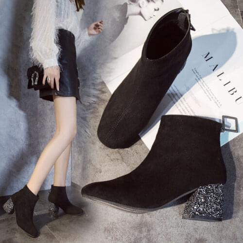 2021new Metal Blade Heels Socks Boots Women Stretch Fabric Elastic Stilettos Heel Pointed Toe Ankle Boots Shoes Woman Boats