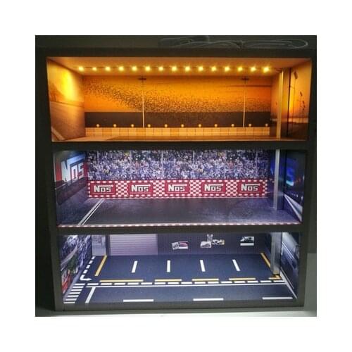 1:64 new model parking lot model display cabinet toy Car storage rack shelf box scene prop