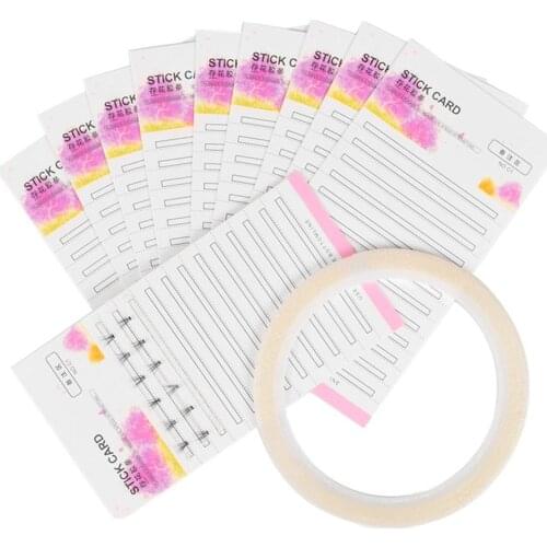 10Pcs Make up Eyelash Extension Storage Card Premade Fans Volume Lash Storage 2mm Sticky Strip False Eyelashes Paper Card