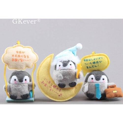 10 cm Kawaii Soft Toys Mini Positive Energy Penguins Cute Penguins Stuffed Keychain Toys