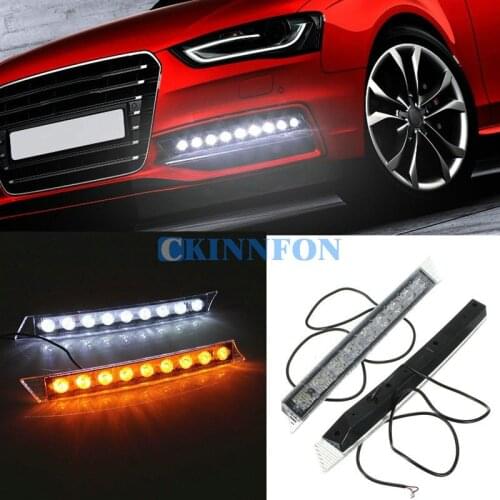 100Pcs/Lot Car Truck LED Daytime Running Driving white/amber Turn headlight LED Lights Bulb (Color: White)