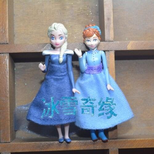 12PCS 9CM Disneyland ice and snow Wonderland Princess Anna Doll Girl Toy ornament childrens gift