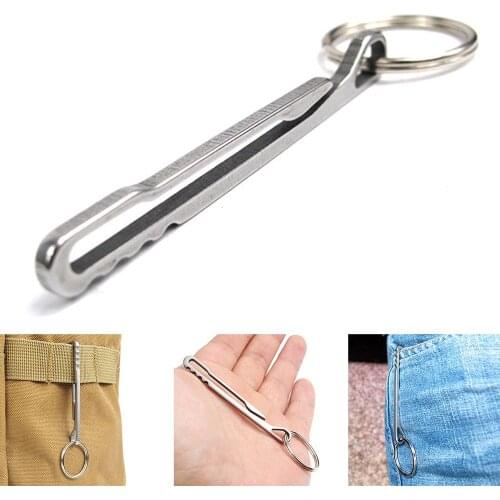 Hot Sale 1PC Stainless Steel Pocket Suspension Clip EDC Keys Tools Keychain 10KG Load Holder Multi-function Tool Lock Hook