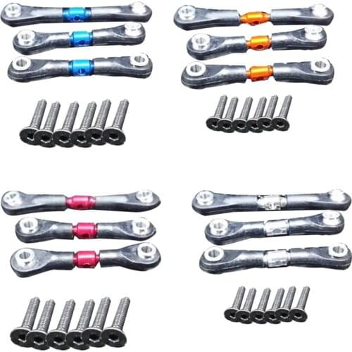 3Pcs Metal Steering Tie Rod Link Rod for Tamiya TT02 TT02T 1/10 RC Car Parts Accessories