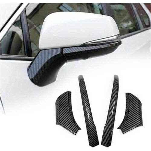 4PCS Rearview Side Mirror Strip Cover Trim Carbon Fiber Side Mirror Decoration Strip Stickers For Toyota Highlander 2021 2022