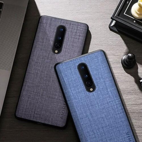 Cloth Texture Phone Case For OnePlus 8 Protective Back Cover for OnePlus 8 Fabric Ultra-thin Canvas Silicone Case