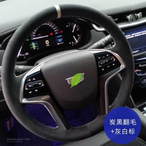 Black Suede Leather Steering Wheel Cover For Cadillac CT4 CT5 CT6 XT4 XT5 XT6 ATS-L XTS CTS EXT SRX XLR Car Interior Accessories