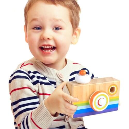 Kids Wooden Camera Kaleidoscope Toys Educational Magic Kaleidoscope Baby Kid Children Learning Toy