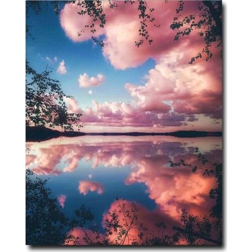 Boxed DIY Digital Oil Painting Four Seasons Landscape Handmade 40*50 Vertical Version Without Frame