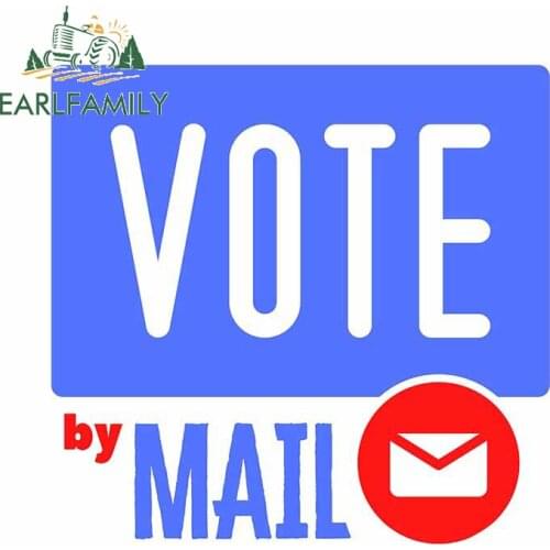 EARLFAMILY 13cm x 12.7cm for Vote By Mail Vinyl Car Stickers Waterproof Sunscreen Decal Air Conditioner Windows ATV Decoration