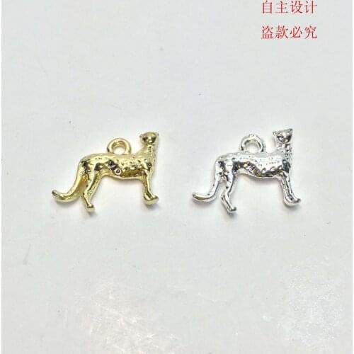 Eruifa Beautiful 3D 14*11mm Tiny Leopard 20pcs/Bag Gold And Silver Zinc alloy Charms Pendant Jewelry DIY Necklace,Earring