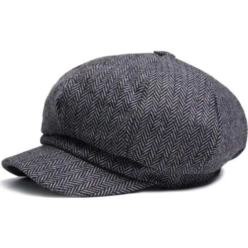 Hot Sale Black Beret Hat Man And Women Newsboy Caps Solid Color Fashion Warm Winter Octagonal Hats Male Female Vintage Flat Caps