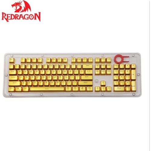 Redragon Keycaps 104 Double Shot Backlit Electroplate Pudding Keycap Set with Puller for DIY Cherry MX RGB Mechanical Keyboard