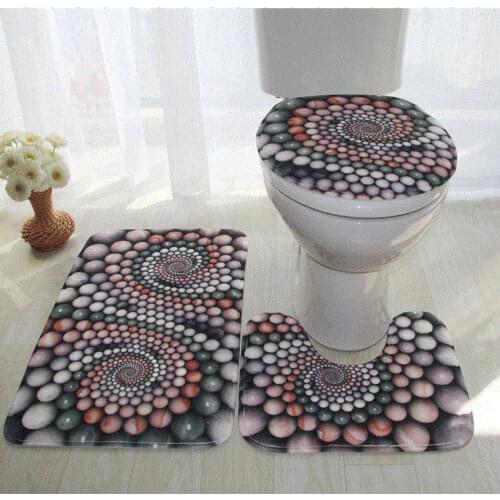 Colorful Bathroom Rugs 3 Pcs/set Closestool Seat Mat Toilet Seat 3D Mats Mat Wc Toilet Slip Carpet Anti Home Floor Mat Effect