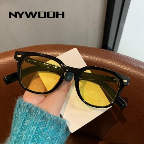 NYWOOH Women Square Sunglasses Men Brand Designer Classic Vintage Sun Glasses Driving Night Vision Goggles Retro Eyewear UV400