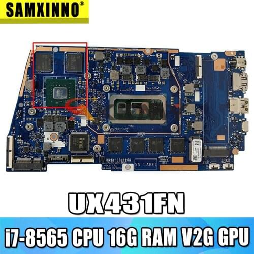 UX431FN mainboard REV2.0 For UX431F UX431FN i7-8565 CPU 16G RAM V2G laptop motherboard 100% Tested Working