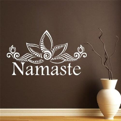 Namaste Lotus Wall decal Harmony Balance Chakra Buddha Deity Sage Enlightened Wall Sticker Yoga Decor Vinyl Decal DW11651
