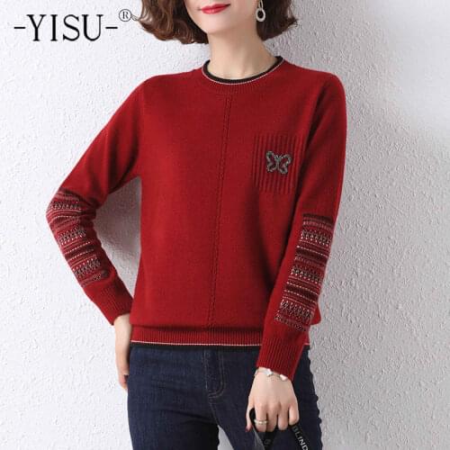 YISU 2021 New Spring Women Sweater O-Neck Solid color Spring tops Simple Female Long sleeve Jumper Casual Knitted pullover