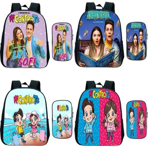 New Children Me Contro Te Backpack 2pcs Set Jisoo Jennie Primary Schoolbag for Boys Girls Kids Cute Cartoon Kindergarten Bags