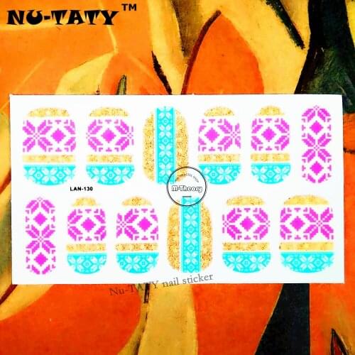 Nu-TATY 20 style Nail Wraps Stickers, Lumious Pink Blue Glitter Designs, Waterproof Nail Arts Polish Gel Foils Keep 2-3 weeks