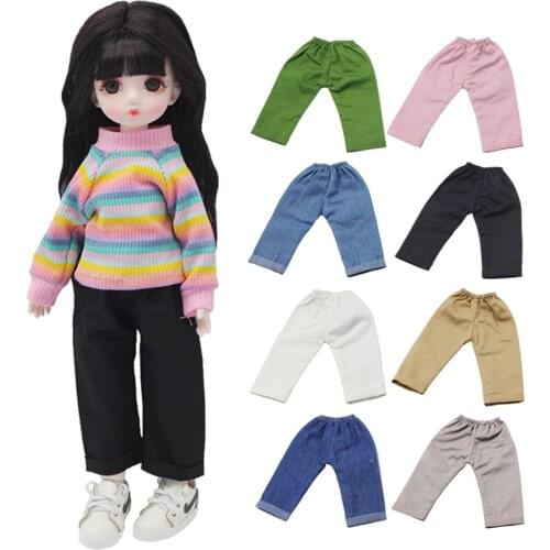 1/6 BJD Doll Clothes Simple Solid Color Casual Doll Long Pants Street Fashion Straight Wide Leg Pants Clothing Toy Accessories
