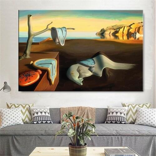 Famous Poster And Prints Retro Psychedelic Canvas Painting Dali Surrealism Wall Art Abstract Pictures For Living Room Home Decor