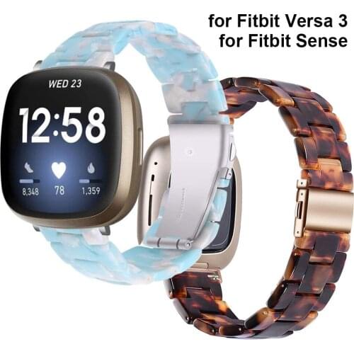 Resin Band for Fitbit Versa 3 & Fitbit Sense Watch Strap Lightweight Replacement Bracelet for Fitbit Versa 3 Sense Wristband