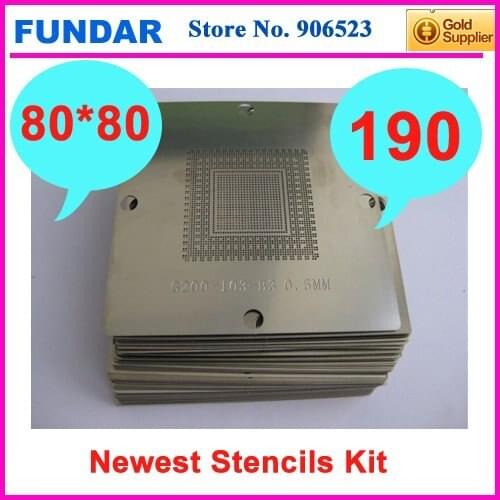 Hot sale Full set 80x80mm size 190pcs laptop computer game consoles BGA reballing stencils
