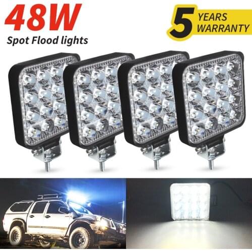 Car LED Work Light Flood Spotlights 3030 SMD 27 Watts 48 Watts DC 12-24 Volts Truck 4x4 4WD
