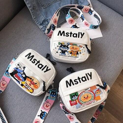 Cute Cartoon Anpanman Graffiti Bag Girl Square Bag Fashion All-Match Hip-Hop Style Shoulder Bag