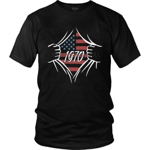 Super Legends Are Born In 1970 American Flag Tshirts Men Casual Tee Tops Cotton T Shirt Short Sleeve Birthday T-shirt Gift Idea