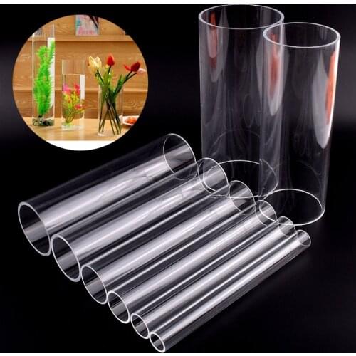 1-3pcs 20cm Length 16-50mm Acrylic Pipe Transparent Plexiglass Tube Fish Tank Aquarium Garden Watering Supply Plexiglass Tube