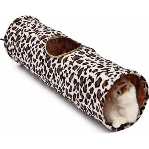 Pet Tunnel Cat Play Tunnel Leopard Print Crinkly Cat Fun Long Tunnel Kitten Play Toy Collapsible Coon cat Tunnel Bulk Cat Toy